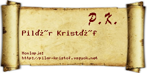 Pilár Kristóf névjegykártya