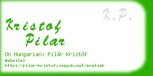 kristof pilar business card